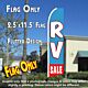 RV SALE (Blue/Red) Flutter Feather Banner Flag (11.5 x 2.5 Feet)