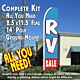 RV SALE (Blue/Red) Flutter Feather Banner Flag Kit (Flag, Pole, & Ground Mt)