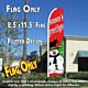 Season's Greetings (Red/Snowman) Flutter Polyknit Feather Flag (11.5 x 2.5 feet)