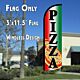 Pizza (Tri-color/Black) Windless Polyknit Feather Flag (3 x 11.5 feet)