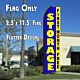 STORAGE First Month Free (Blue/Yellow) Flutter Polyknit Feather Flag (11.5 x 2.5 feet)