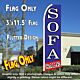 SOFA SALE (Blue/Red) Flutter Feather Banner Flag (11.5 x 3 Feet)