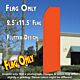Solid ORANGE Flutter Polyknit Feather Flag (11.5 x 2.5 feet)