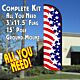 AMERICA'S STAR SPANGLED Windless Feather Banner Flag Kit (Flag, Pole, & Ground Mt)