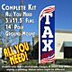 Tax Service (Patriotic) Windless Feather Banner Flag Kit (Flag, Pole, & Ground Mt)