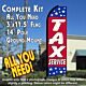 TAX SERVICE (Red/Stars) Flutter Feather Banner Flag Kit (Flag, Pole, & Ground Mt)