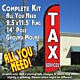 TAX SERVICES (Red) Windless Feather Banner Flag Kit (Flag, Pole, & Ground Mt)