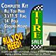 Tire Sale (Lime/Checkered) Windless Feather Banner Flag Kit (Flag, Pole, & Ground Mt)