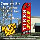 TIRES SALE (Red) Flutter Feather Banner Flag Kit (Flag, Pole, & Ground Mt)