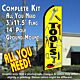 TOOLS (Yellow) Flutter Feather Banner Flag Kit (Flag, Pole, & Ground Mt)