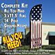 United We Stand (Vintage) Windless Feather Banner Flag Kit (Flag, Pole, & Ground Mt)