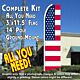 USA OLD GLORY (Flag Pattern) Flutter Feather Banner Flag Kit (Flag, Pole, & Ground Mt)