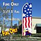 USA PATRIOTIC (Eagle) Flutter Feather Banner Flag (11.5 x 3 Feet)