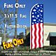 USA PATRIOTIC Flutter Feather Banner Flag (11.5 x 3 Feet)