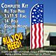 USA PATRIOTIC Flutter Feather Banner Flag Kit (Flag, Pole, & Ground Mt)