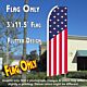 USA STARS AND STRIPES (Flag Pattern) Flutter Feather Banner Flag (11.5 x 3 Feet)