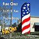 USA SWIRLS Flutter Feather Banner Flag (11.5 x 3 Feet)