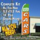 USED CARS (Green/Orange) Flutter Feather Banner Flag Kit (Flag, Pole, & Ground Mt)