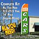 USED CARS (Orange/Green) Flutter Feather Banner Flag Kit (Flag, Pole, & Ground Mt)