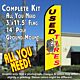 USED TIRES (Yellow) Flutter Feather Banner Flag Kit (Flag, Pole, & Ground Mt)