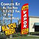 E-CIGS VAPOR SOLD HERE (Red/Yellow) Windless Feather Banner Flag Kit (Flag, Pole, & Ground Mt)