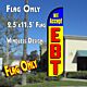 WE ACCEPT EBT (Blue/Yellow) Windless Polyknit Feather Flag (2.5 x 11.5 feet)