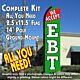 WE ACCEPT EBT (Red/Green) Flutter Feather Banner Flag Kit (Flag, Pole, & Ground Mt)