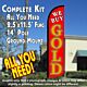 WE BUY GOLD (Red) Windless Feather Banner Flag Kit (Flag, Pole, & Ground Mt)