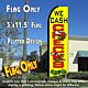 WE CASH CHECKS (Yellow) Flutter Feather Banner Flag (11.5 x 3 Feet)