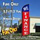 WE FINANCE (Blue/Red) Windless Feather Banner Flag (2.5 x 11.5 Feet)