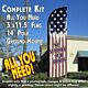 We Support Our Troops (Vintage) Windless Feather Banner Flag Kit (Flag, Pole, & Ground Mt)