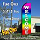 WELCOME (Multi-colored) Flutter Feather Banner Flag (11.5 x 3 Feet)