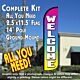 WELCOME (Multicolor) Windless Feather Banner Flag Kit (Flag, Pole, & Ground Mt)