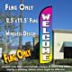 WELCOME (Multicolor) Windless Polyknit Feather Flag (2.5 x 11.5 feet)