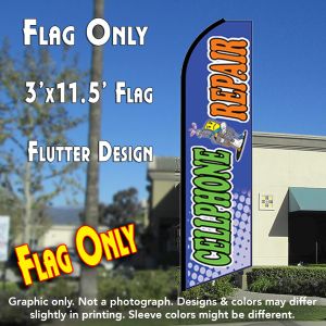 CELLPHONE REPAIR (Blue) Flutter Feather Banner Flag (11.5 x 3 Feet)