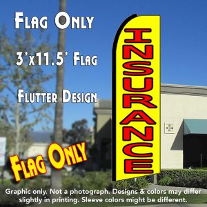 INSURANCE (Yellow/Red) Flutter Feather Banner Flag