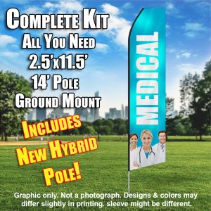 Medical (Light Blue/White) Econo Feather Banner Flag Kit