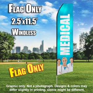 Medical (Light Blue/White) Econo Feather Banner Flag