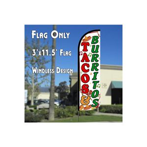 Tacos & Burritos (Green)  Feather Banner Flag 