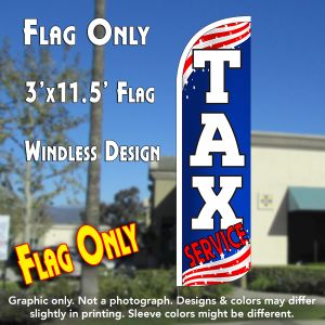 Tax Service (Patriotic) Windless Polyknit Feather Flag (3 x 11.5 feet)